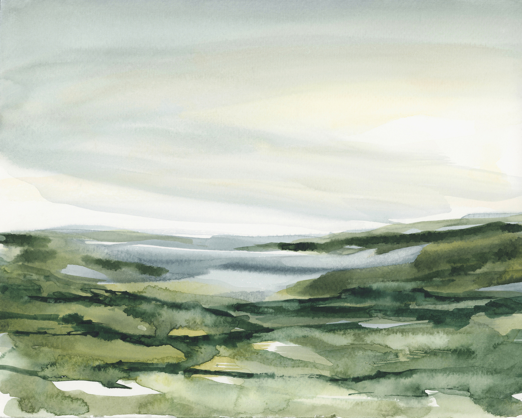 Watercolor Landscape Background Hand Painted